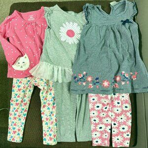 Toddler Girls Lot Of 3 Outfits Size 18M Tops and Bottoms Juicy Couture, Carter's